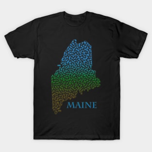 State of Maine Colorful Maze T-Shirt